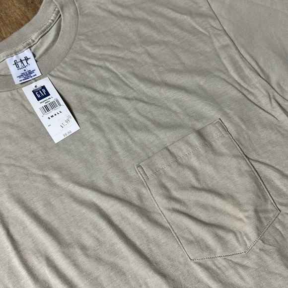 Gap nwt vintage deadstock 100% cotton tan stretchy short sleeve unisex tee top - Picture 3 of 5